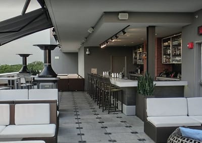 3" Thick Concrete Countertop at Epicurean Hotel Roof top Bar in Tampa Florida
