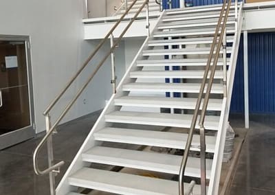 Custom Commercial  Concrete Stair Treads light grey at Hydrologic Sarasota Florida