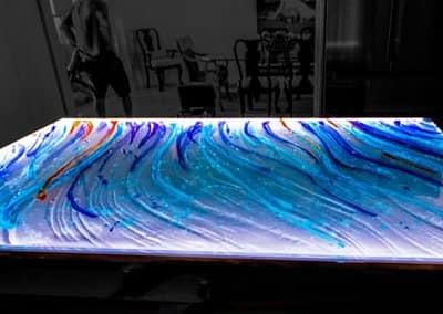 Sea Glass Countertop with Blue Aqua Orange design.