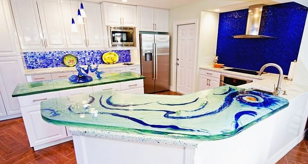 Glass Countertops With Colored Frit