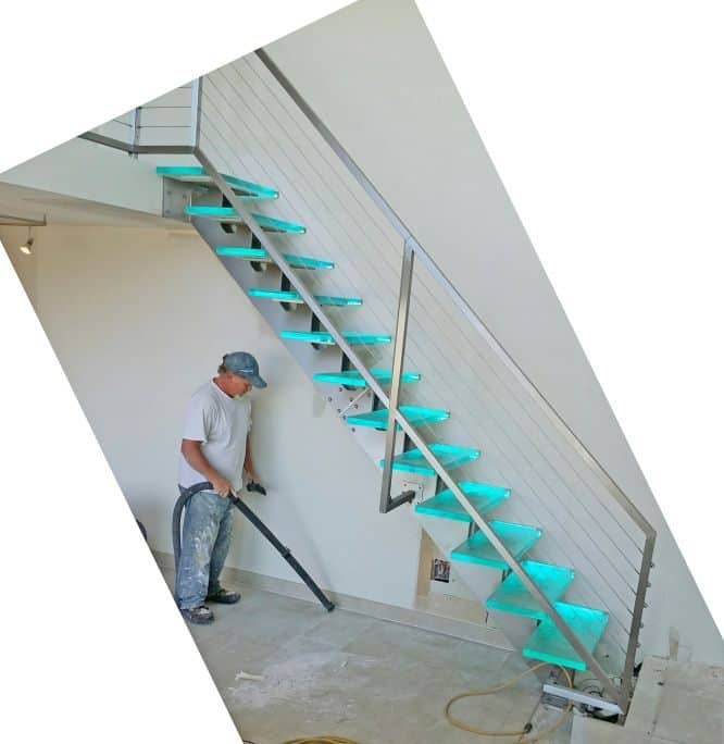 Glass Staircase and stainless steel stair